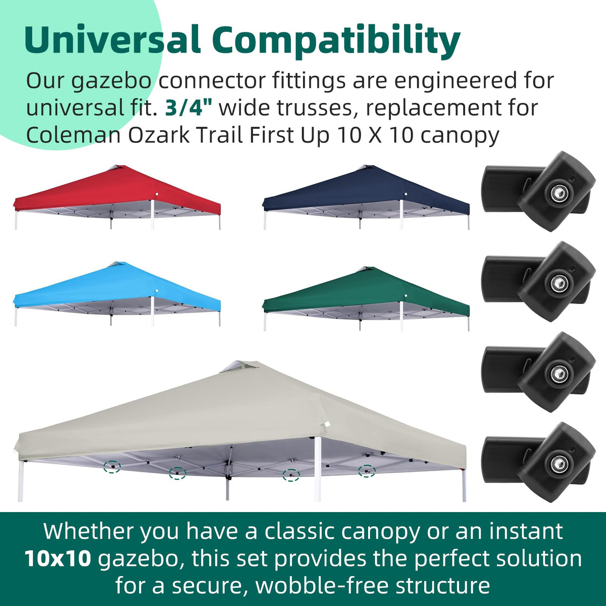 PROSOCOOL 4 piece replacement set laid out for outdoor canopies
