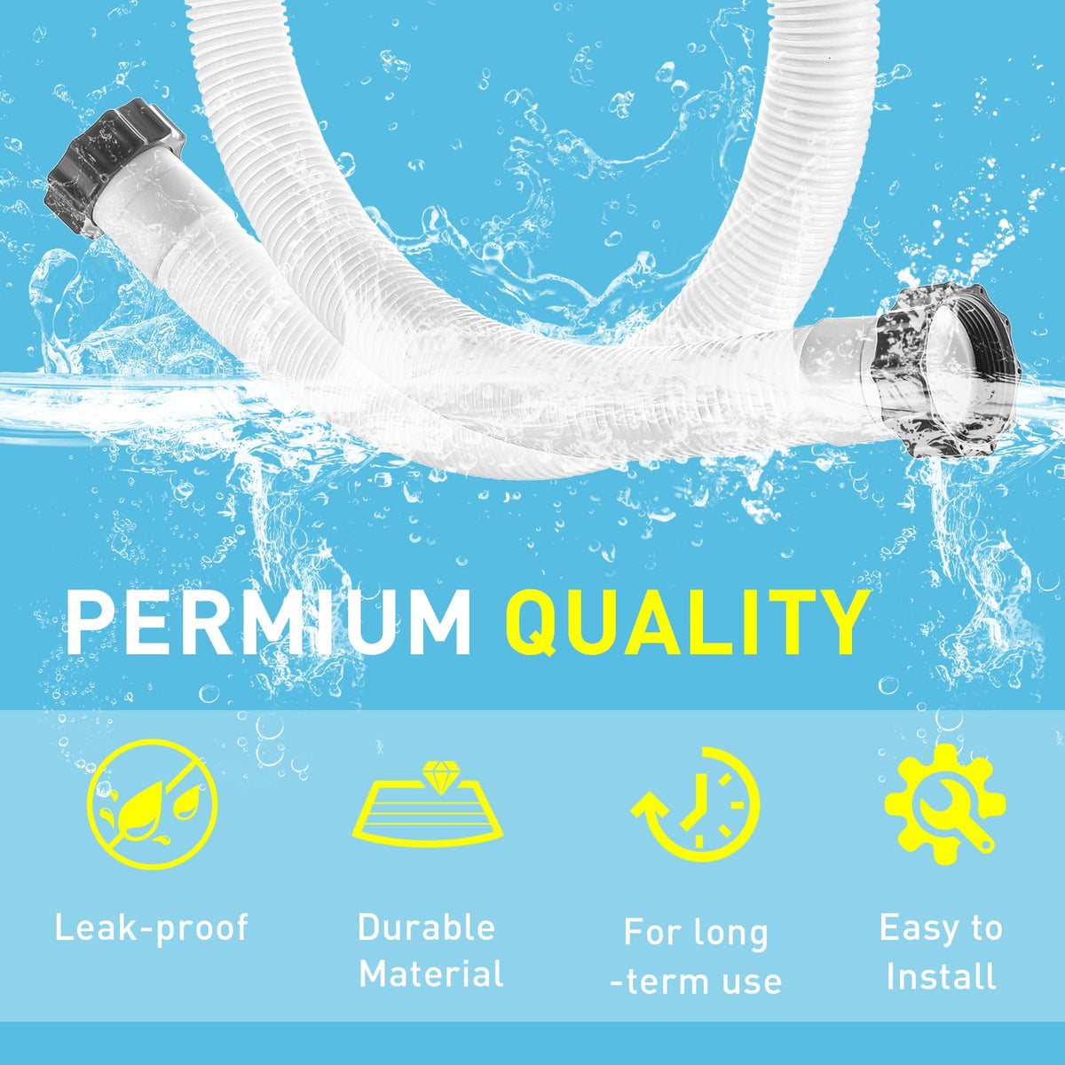 PROSOCOOL durable polyethylene material ensures long-lasting pool hose performance