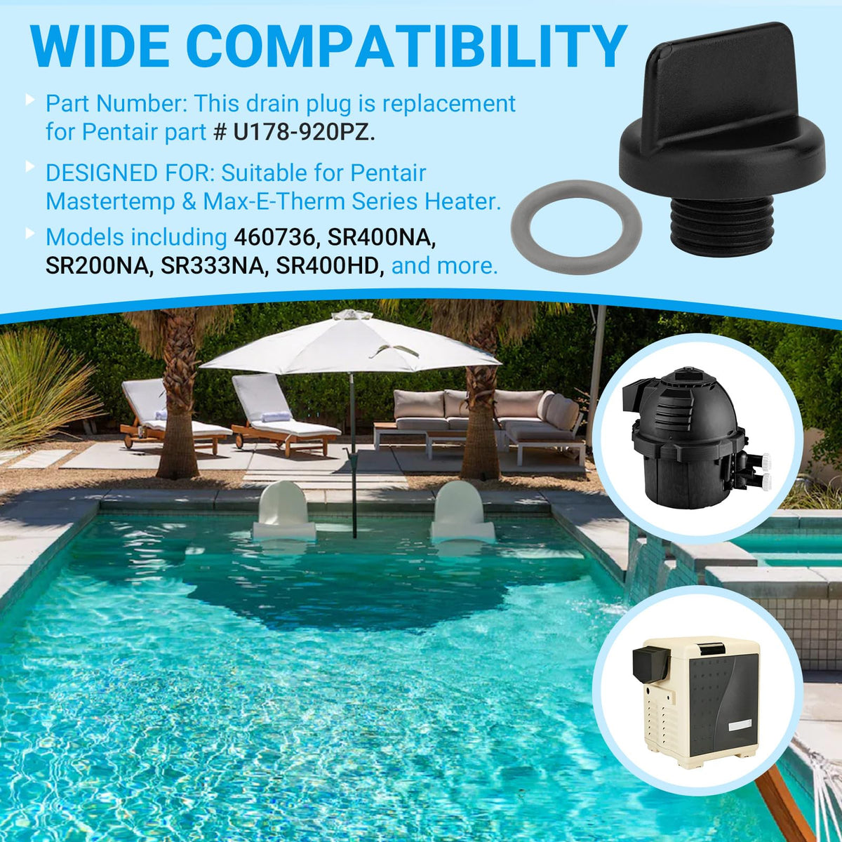PROSOCOOL MasterTemp-compatible plug enables reliable drain for heater maintenance.