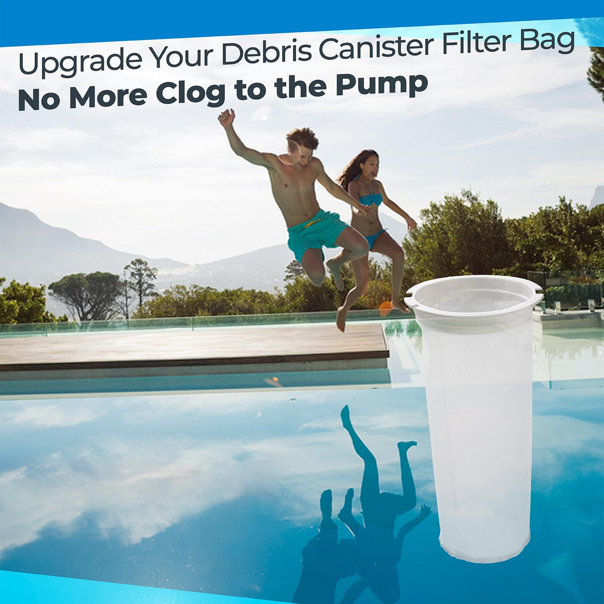 PROSOCOOL pool cleaning bag ready for flushing after use.