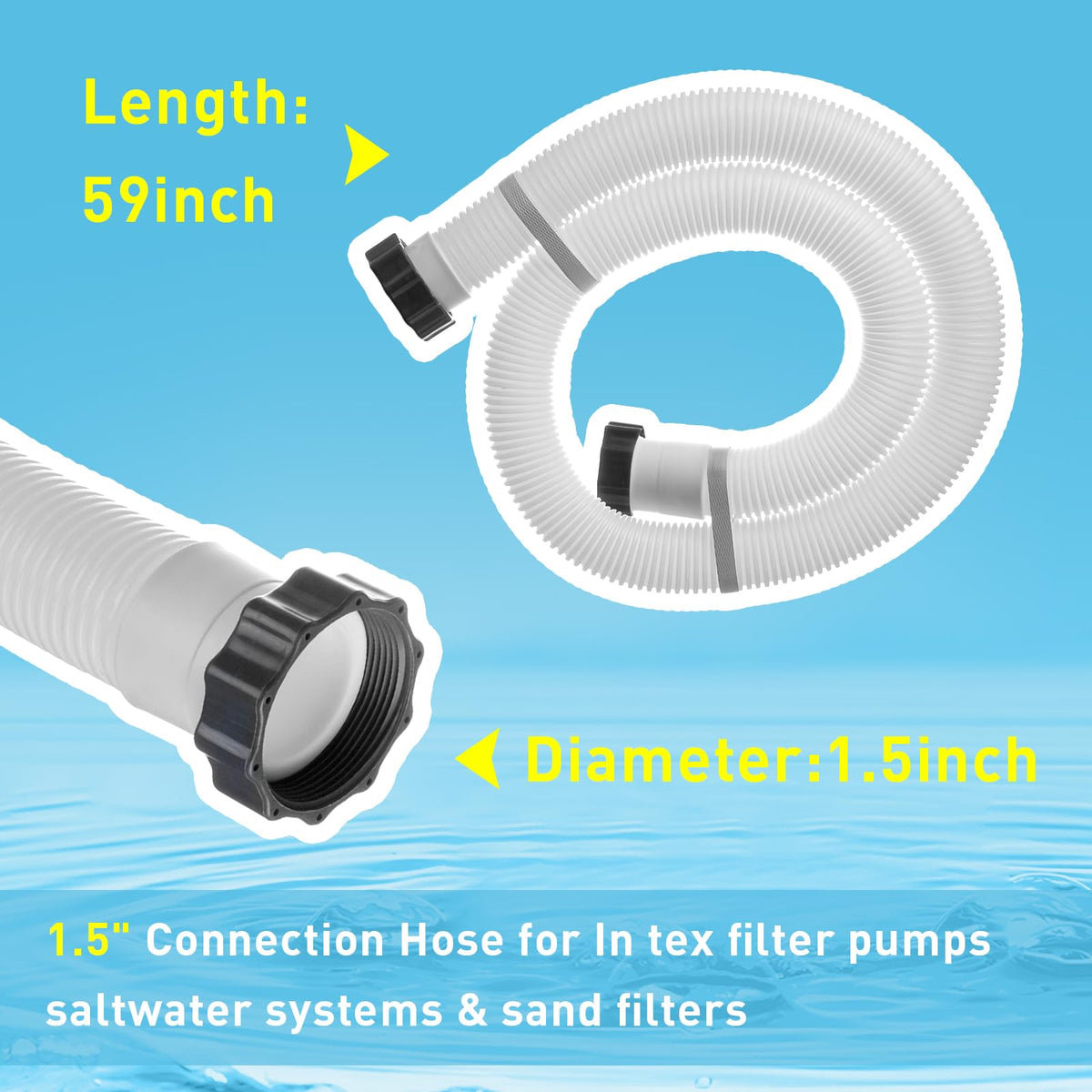 PROSOCOOL 59-inch length hose ideal for flexible pool pump routing