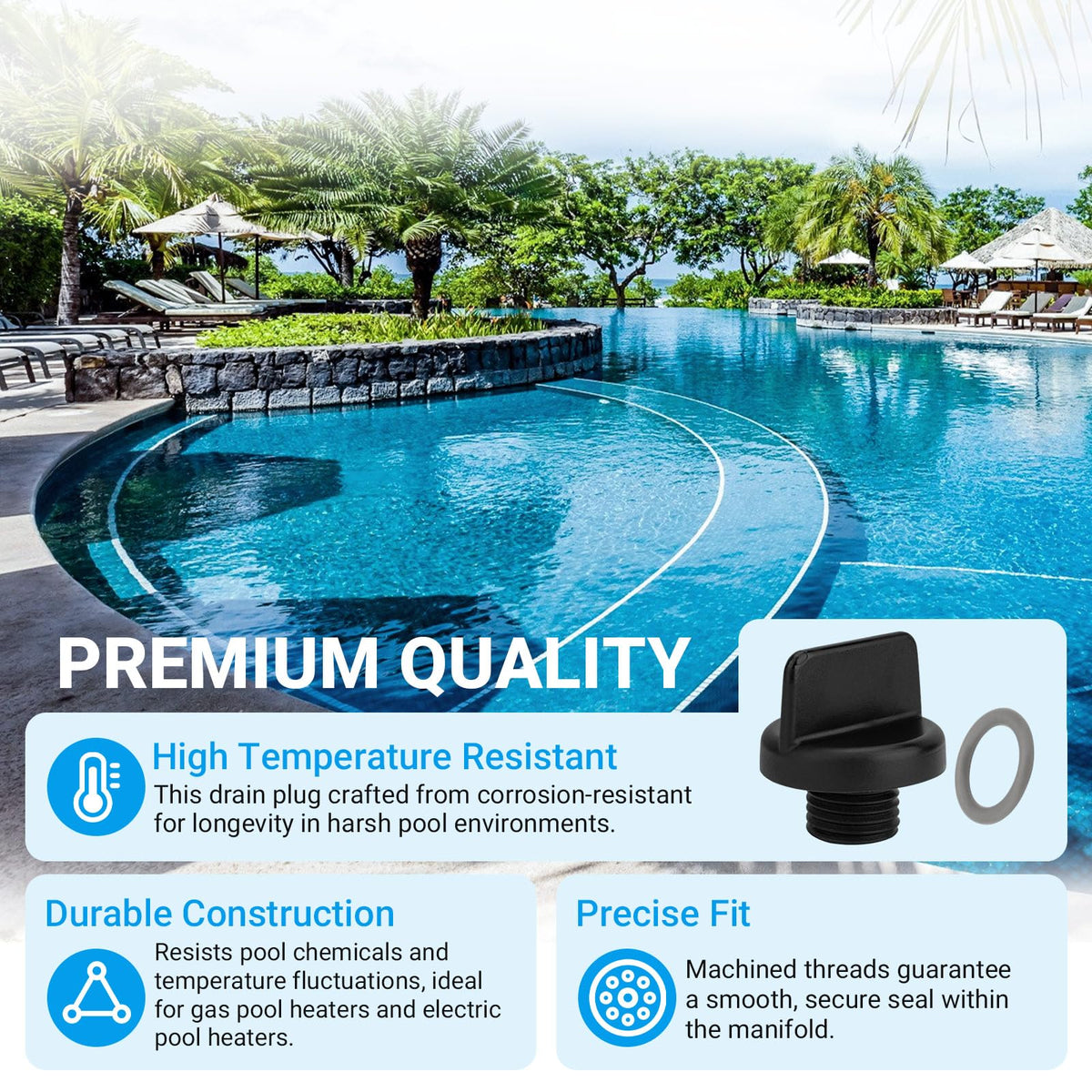 PROSOCOOL winterization drain plug aids easy drainage to protect equipment.