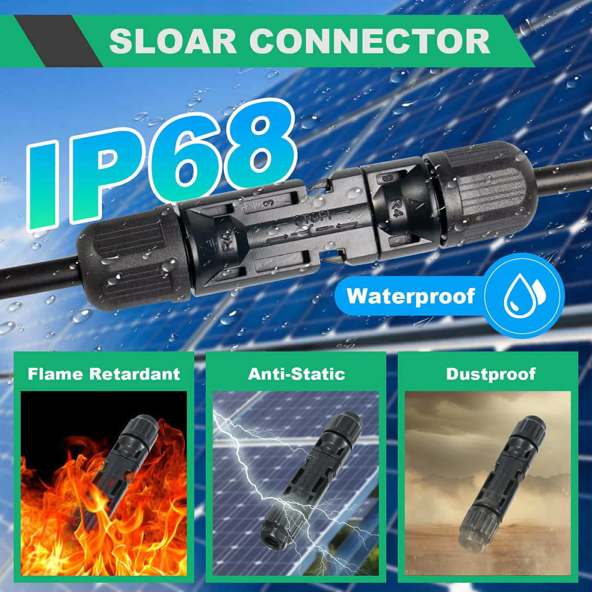 Prosoli IP68-rated connectors resist dust and water exposure.