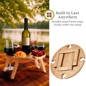 Prosumer's Choice wine table makes a charming gift for outdoors.