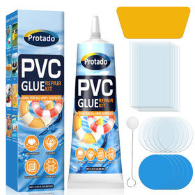 Protado patch kit applying adhesive to puncture for airtight repair