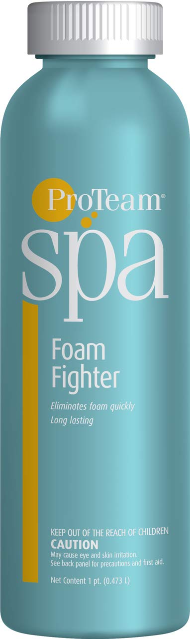 ProTeam Spa Foam Fighter bottle pour quickly eliminates foam after bathing.