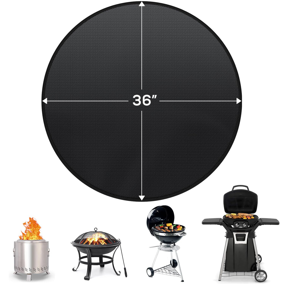 Protebox multiuse mat fits camping, backyard pits, grills, and indoor fireplaces.