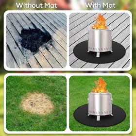 Protebox portable reusable fire pit mat folds for storage or travel.