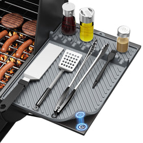 Protebox silicone griddle mat on Blackstone side shelf keeping workspace organized