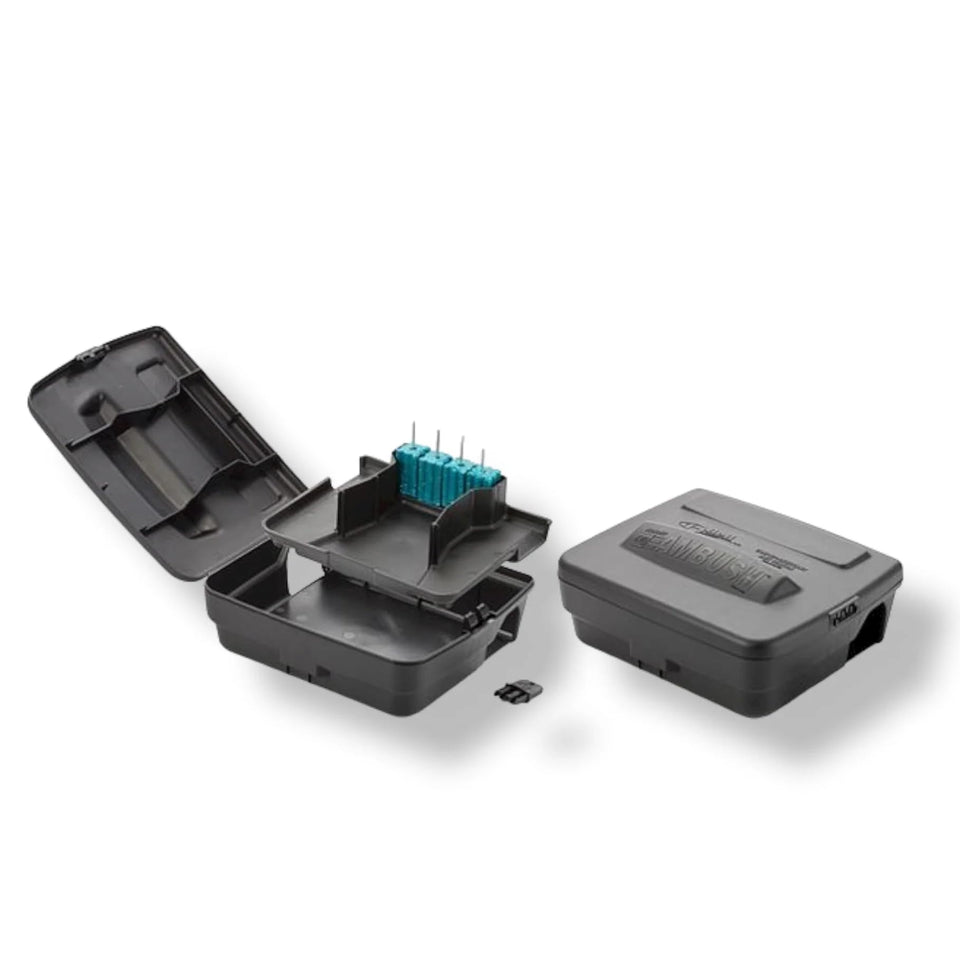 Protecta EVO Ambush base setup shows compact low-profile design for tight spaces.