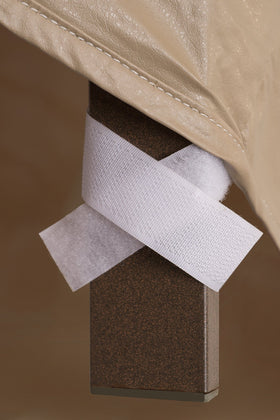 1120-TN tan wicker chair cover with fleece backing resists scratches and wear.