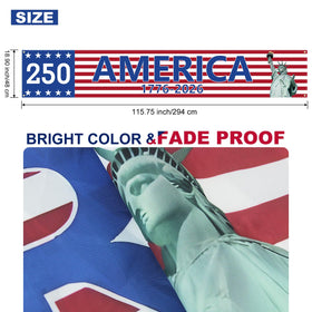 Prothens 116in outdoor entryway banner, durable polyester for lawn and porch setups.