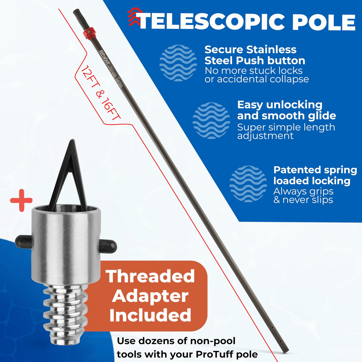 ProTuff pool pole lifetime warranty includes replacement.
