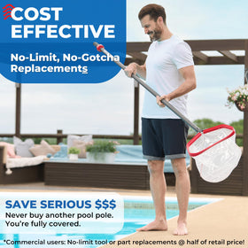 ProTuff pool pole universal attachment fit cleans skimmers and brushes.