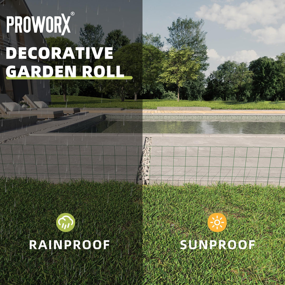 PROWORX folding metal border during installation in soil