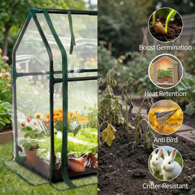 PROWORX mini greenhouse doors open for easy watering and access