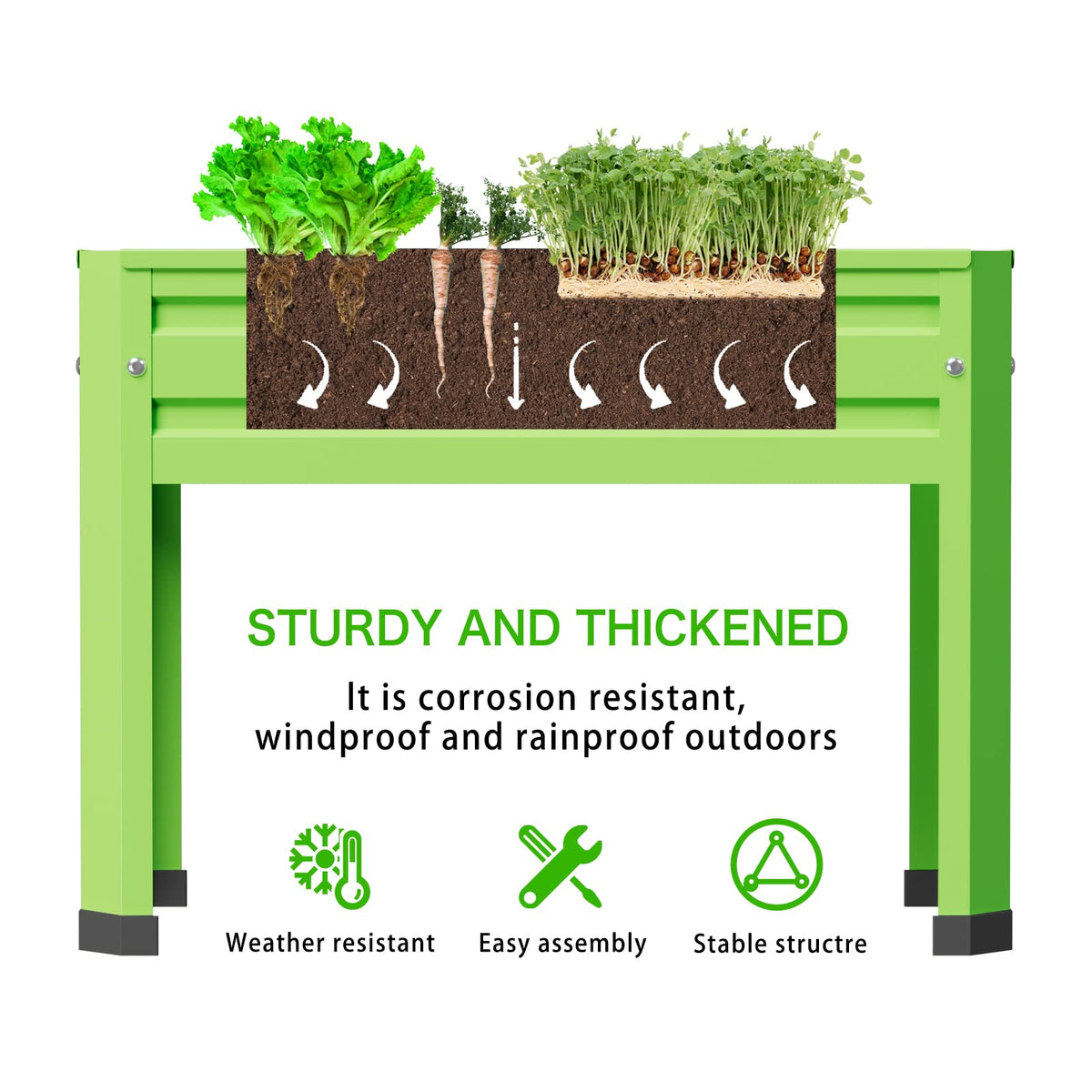 PROXRACER elevated garden bed outdoor-friendly standing planter on patio or deck.