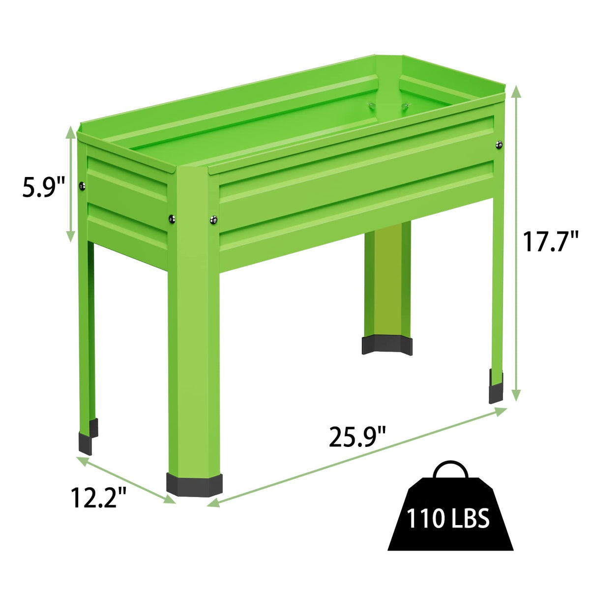 PROXRACER elevated garden bed galvanized steel texture highlights durable construction.