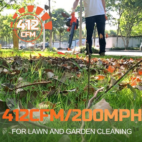 PROYAMA 26CC gas leaf blower side view highlights balanced ergonomics for fatigue-free use