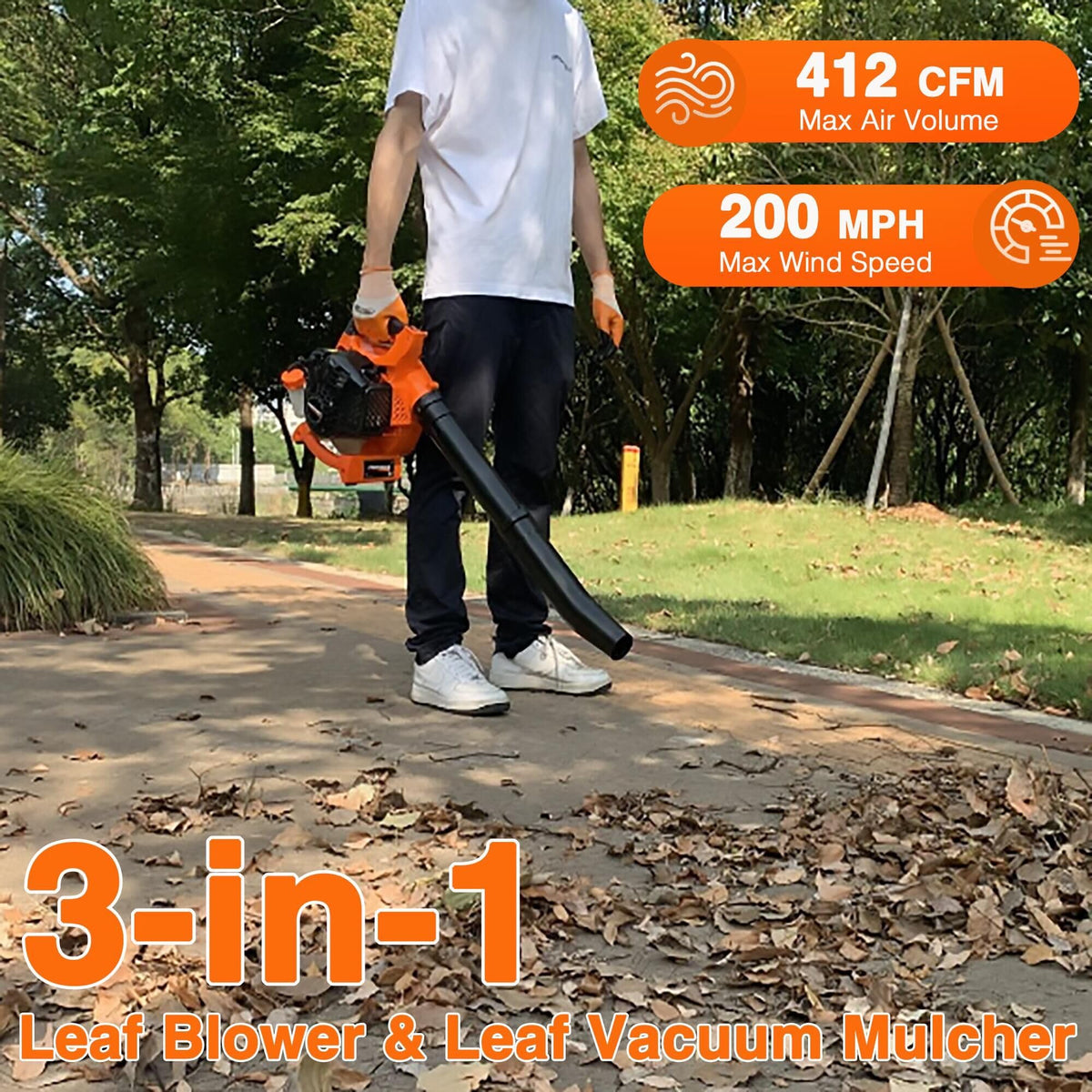 PROYAMA 3-in-1 blower-vacuum for versatile yard cleanup