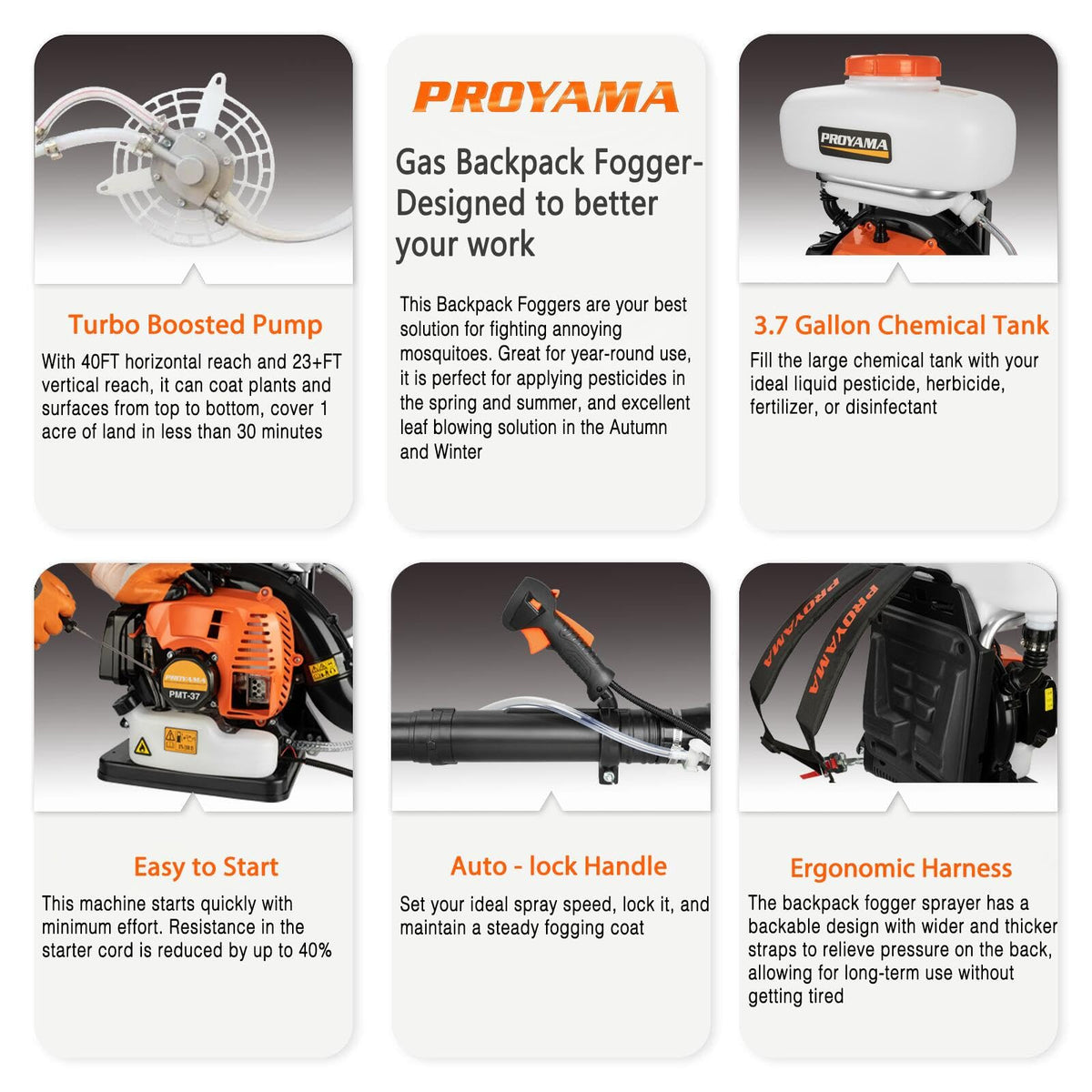 PROYAMA 40 ft horizontal reach for wide-area spraying