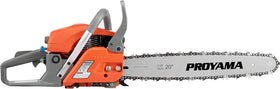 PROYAMA 58cc chainsaw reliable for pruning, land clearing, and storm cleanup.