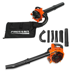 PROYAMA gas-powered leaf blower in action for efficient yard debris removal