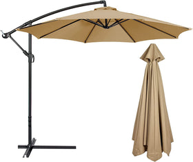 PRTECY umbrella canopy 3m diameter provides broad shade for outdoor dining.