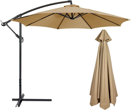 PRTECY umbrella canopy 3m diameter provides broad shade for outdoor dining.