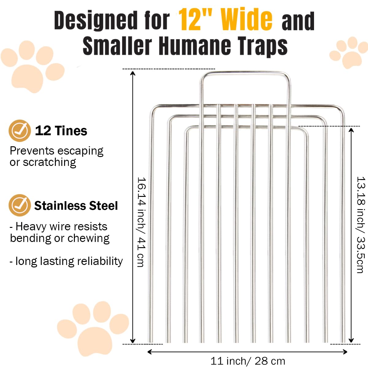 PrudoPex trap divider fits 12-inch wide cages for safer refilling and relocation.