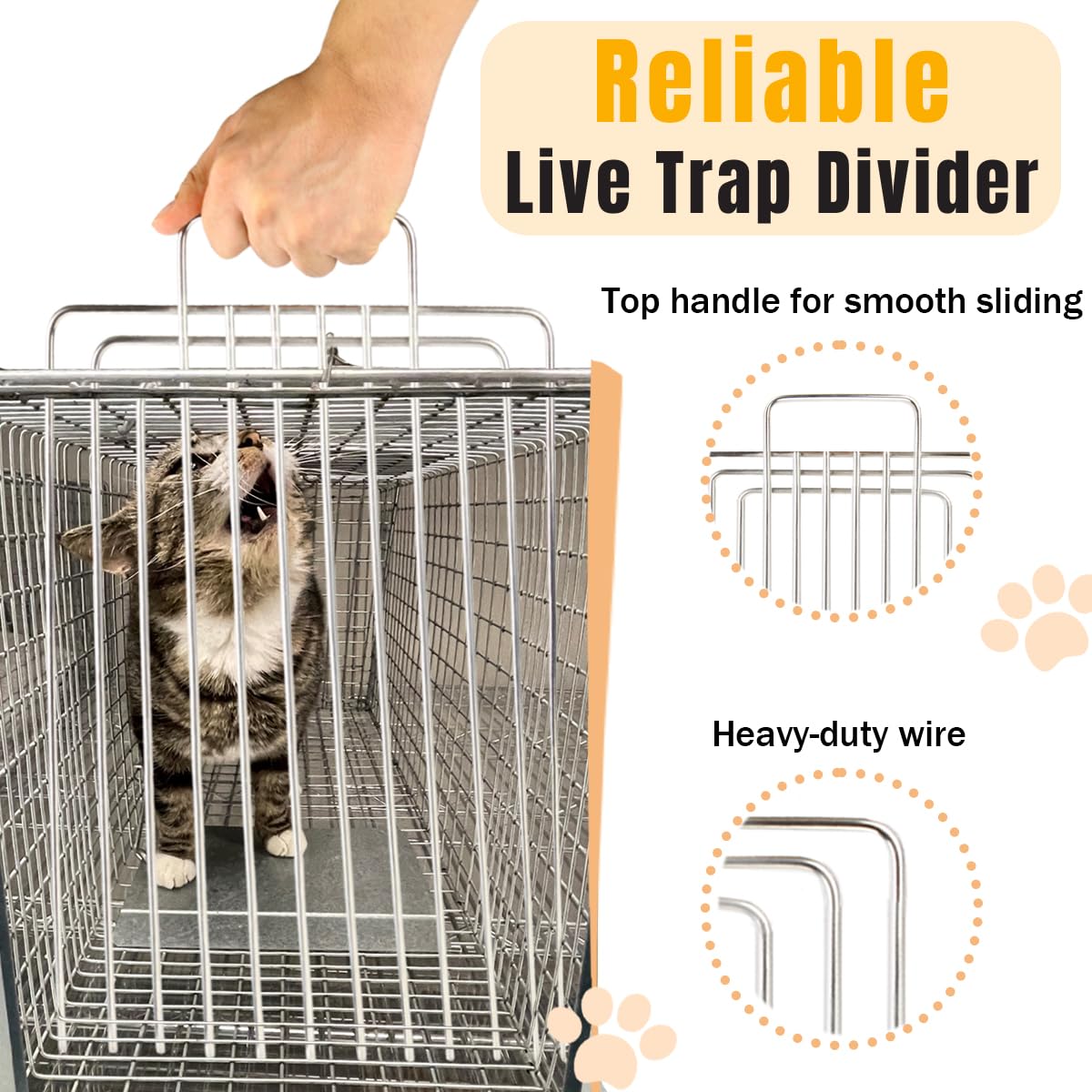 Eases cleaning and feeding inside transfer cages without rear doors.