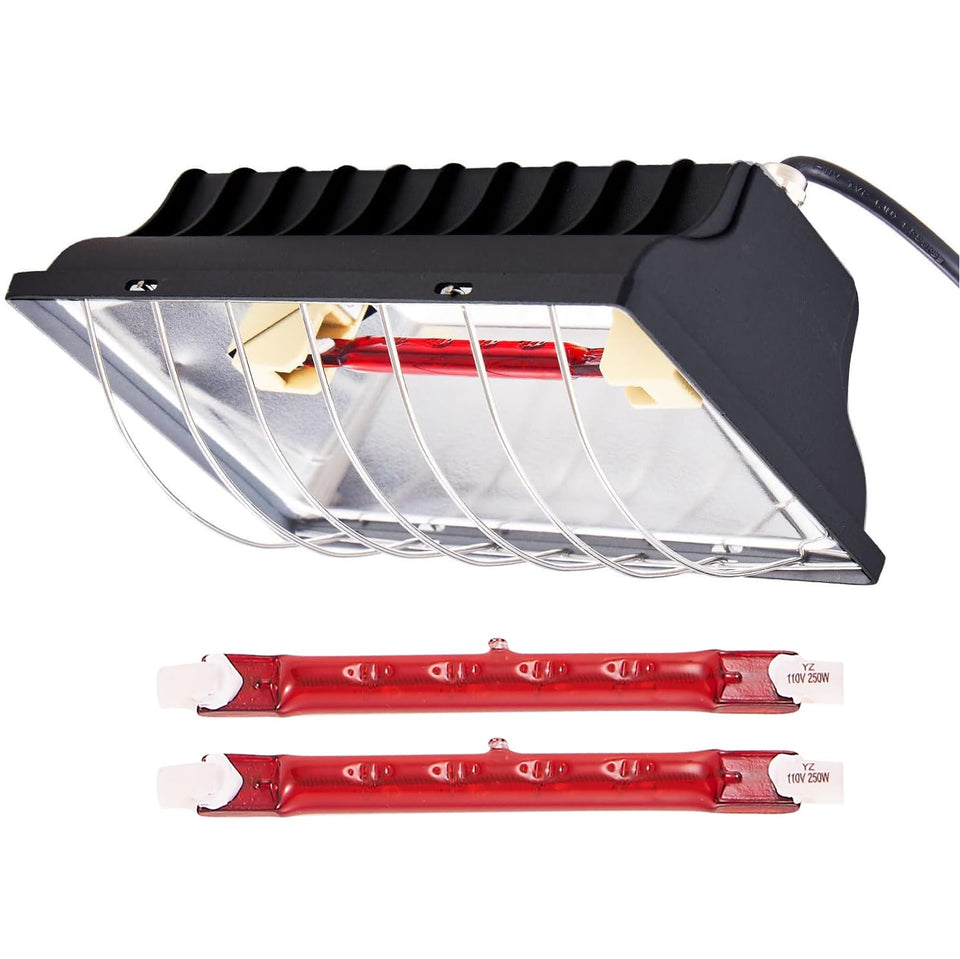 Prukbiar chicken coop heat lamp front view provides quick, even warmth for chicks