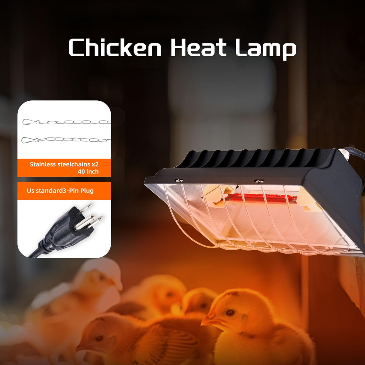 Prukbiar included hardware simplifies setup with chains, bulbs, and covers