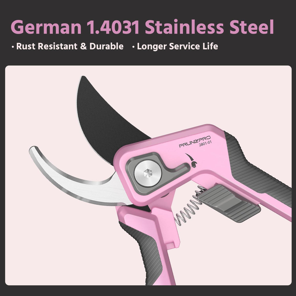 PrunePro pruning shears with adjustable handle fit all hand sizes for comfort.