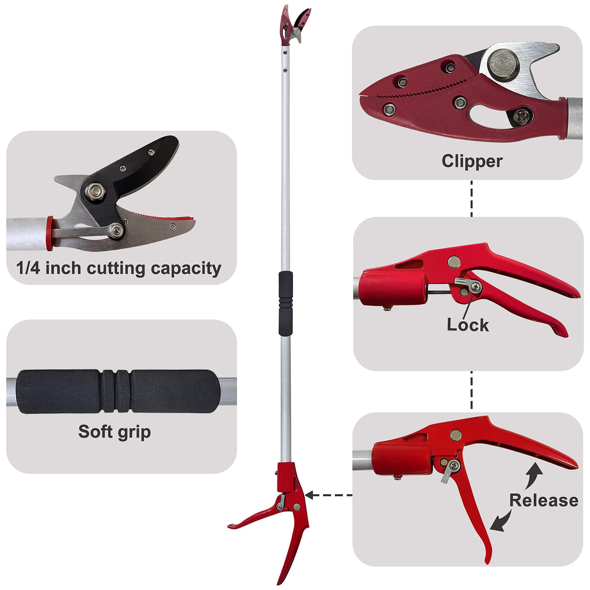 Prunrt aluminum-handle pruner delivers lightweight durability for comfortable pruning.