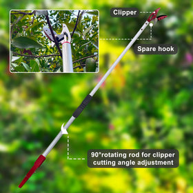 Prunrt rotating-head pruner allows flexible angles for precise trims.
