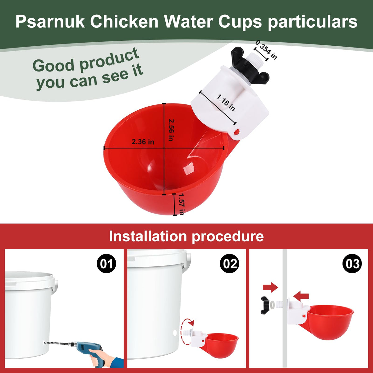 Psarnuk automatic waterer helps reduce waste and keep bedding dry.