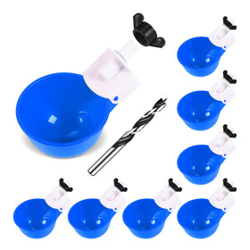 Psarnuk chicken waterer cups blue show steady water supply for poultry