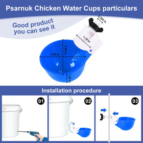 Psarnuk chicken waterer cups easy clean design supports hygienic refills