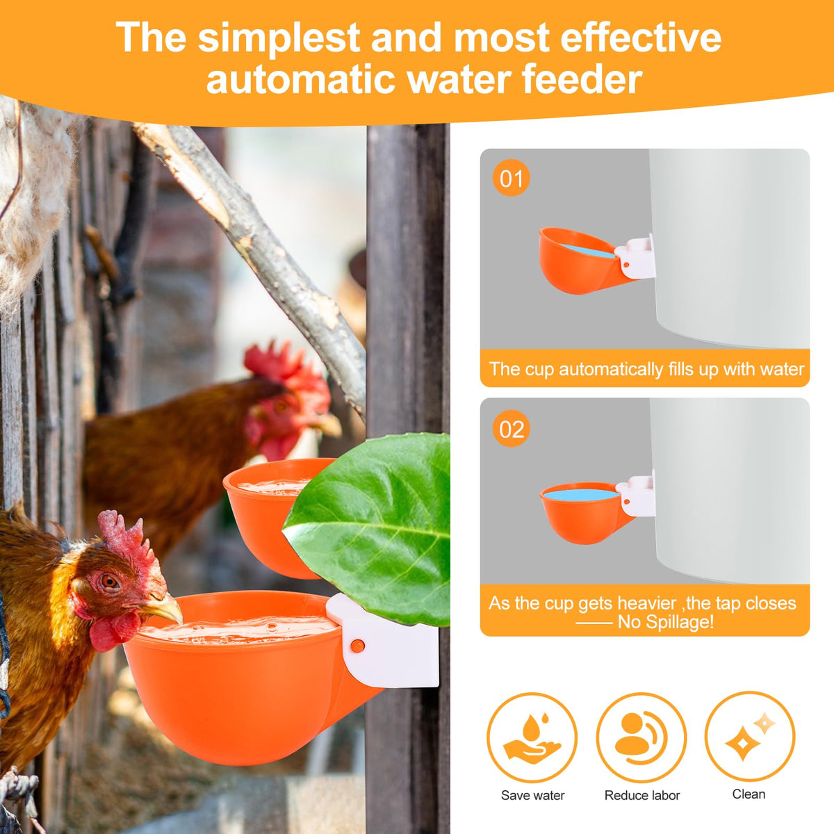 Psarnuk waterer with dual rubber seals for leak-free coop setup