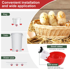 Psarnuk waterer supports chickens, ducks, and turkeys in one system.