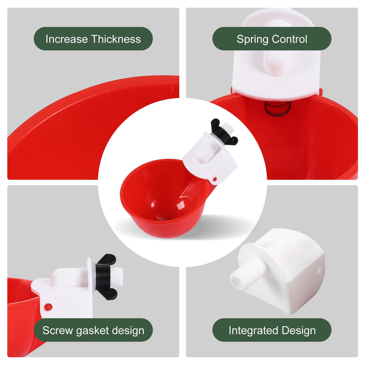 Psarnuk easy-clean water cups simplify daily maintenance.