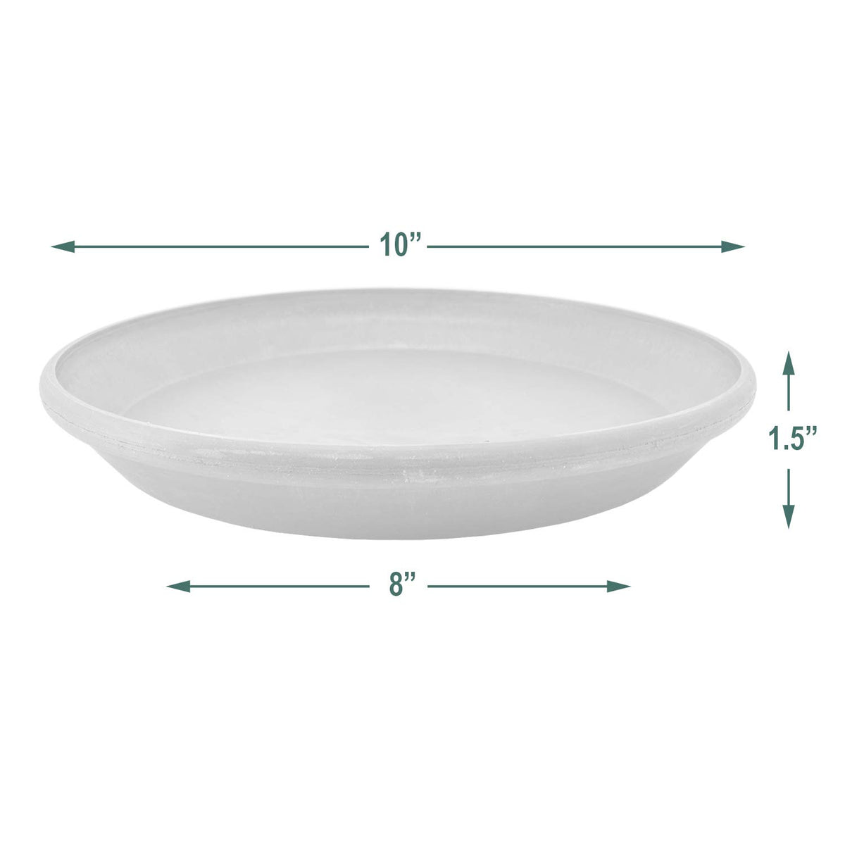 Close-up of drillable edge on PSW Pot Collection saucer.