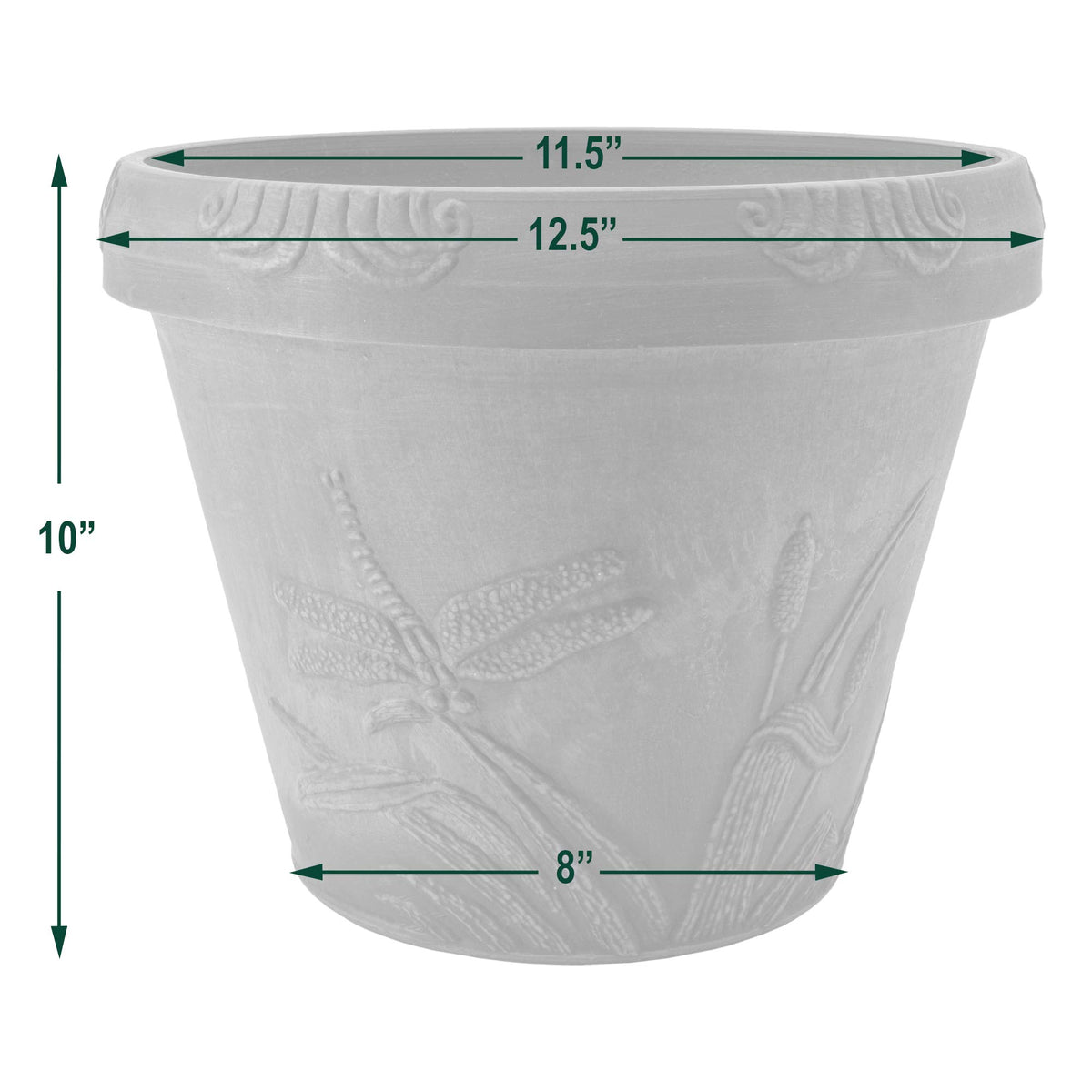 Mixed-material PSW Pot dragonfly planter texture emphasizing eco-friendly design and artisan-like charm.