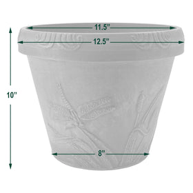 Mixed-material PSW Pot dragonfly planter texture emphasizing eco-friendly design and artisan-like charm.