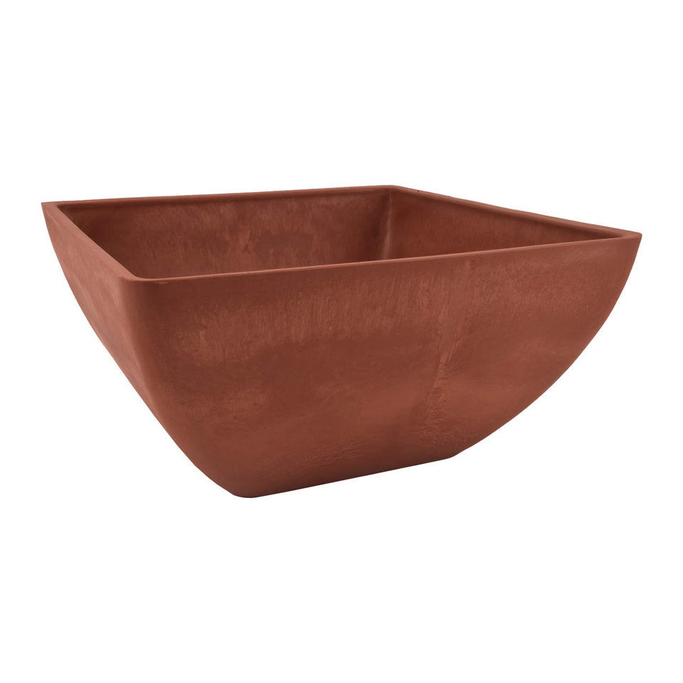 PSW Pot Collection Simplicity Square Planter, front view, lightweight and weather-resistant for patios.