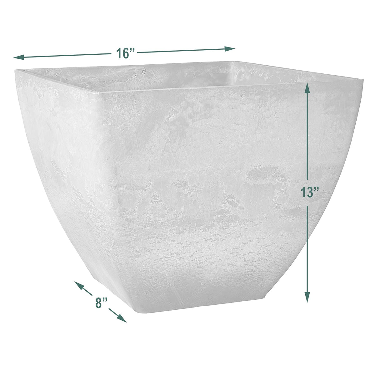 PSW Pot Simplicity Square Planter empty showcases recycled material aesthetic