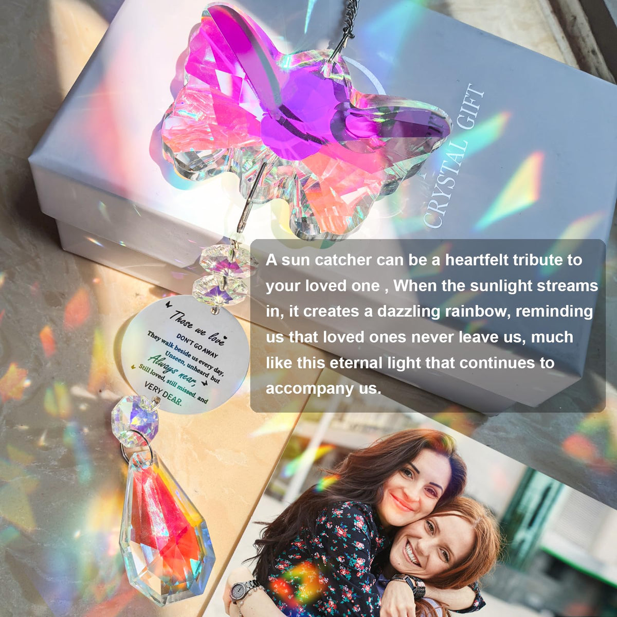 Ptcrut crystal rainbow prism brightens windows with uplifting glow