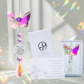 Ptcrut memorial suncatcher butterfly casts calming rainbow light in remembrance settings
