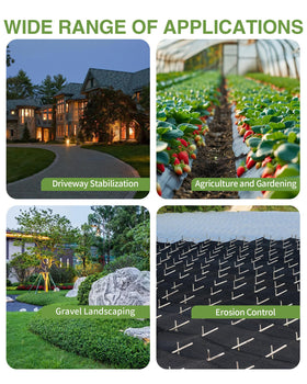 Pterying fabric is suitable for erosion control and driveways